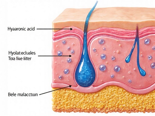 Hyaluronic acid hydration mechanism in skin layers