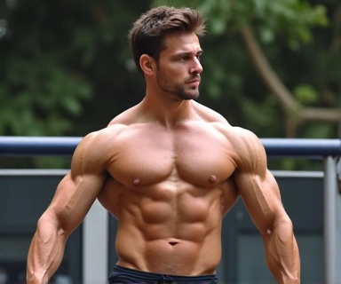 Athletic man with muscular physique demonstrating energy and vitality